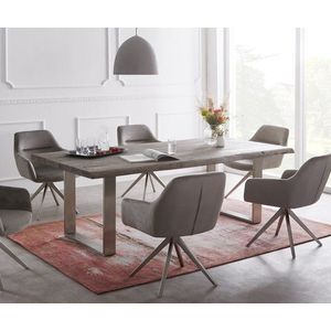 Jedálenský stôl Edge 200x100 XL Akácia platina Nerezová oceľ úzka vyobraziť