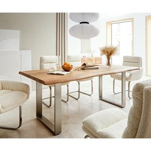 Jídelní stůl Edge 180x90 XL přírodní akácie nerezová ocel úzká vyobraziť