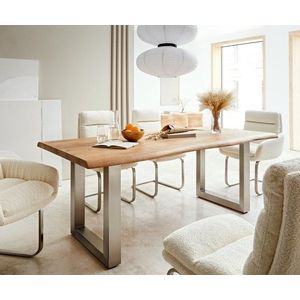 Jídelní stůl Edge 180x90 XL přírodní akácie nerezová ocel široká vyobraziť