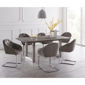 Jedálenský stôl Edge 180x90 XL Akácia platina nerezová oceľ široká vyobraziť