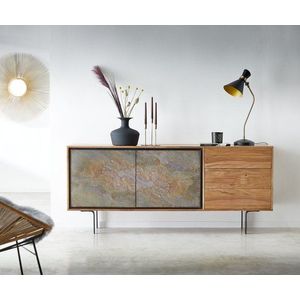 Komoda Juwelo 175 cm prírodná akácia s kamennou dyhou vyobraziť