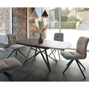 Jedálenský stôl Carlow 130/200x90 cm keramický sivý kovový rozkladací vyobraziť