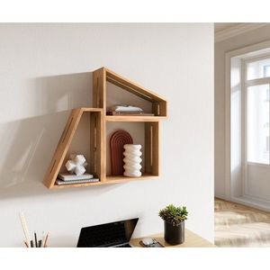 Sada 3 dizajnových nástenných políc Wyatt 70x55 cm prírodná akácia vyobraziť