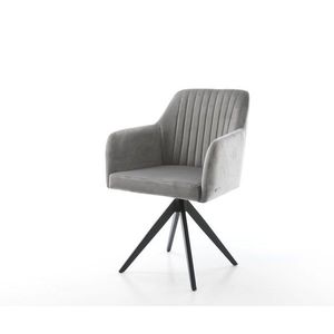 Otočná stolička Greg-Flex sivá zamatová krížová základňa štvorcová vyobraziť