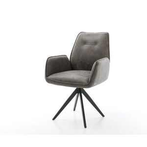 Otočná stolička Zoa-Flex sivá vintage krížová základňa štvorcová vyobraziť