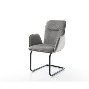 Jedálenská stolička Vinja-Flex sivý zamatový podstavec konzoly okrúhly vyobraziť