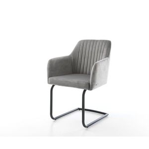 Jedálenská stolička Greg-Flex sivý zamatový podstavec konzoly okrúhly vyobraziť