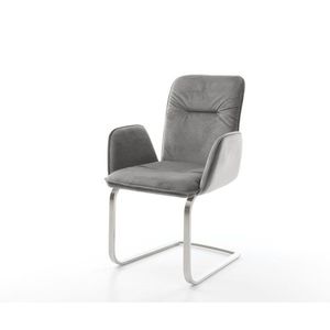 Jedálenská stolička Vinja-Flex sivý zamat konzolová podnož plochá vyobraziť