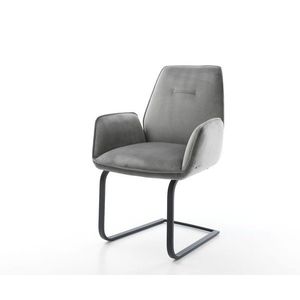 Jedálenská stolička Zoa-Flex sivý zamat konzolová podnož plochá čierna vyobraziť