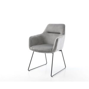 Jedálenská stolička Pejo-Flex sivý zamat čierna tenká základňa vyobraziť