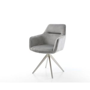 Otočná stolička Pejo-Flex sivý zamat krížová základňa štvorcová vyobraziť