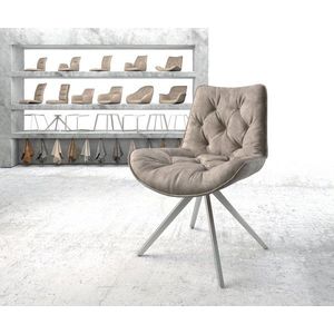 Otočná stolička Taimi-Flex taupe vintage krížová základňa štvorcová vyobraziť