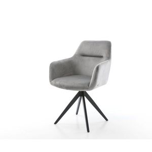 Otočná stolička Pejo-Flex sivá zamatová krížová základňa štvorcová vyobraziť