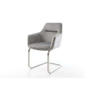 Jedálenská stolička Pejo-Flex sivý zamat konzolová podnož plochá vyobraziť