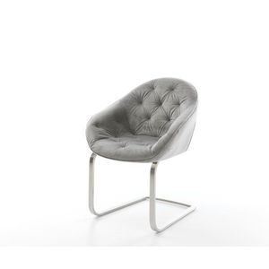 Jedálenská stolička Gaio-Flex sivý zamat konzolová podnož plochá vyobraziť