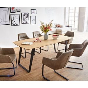 Jedálenská stolička Pejo-Flex taupe vintage konzolová podnož plochá vyobraziť