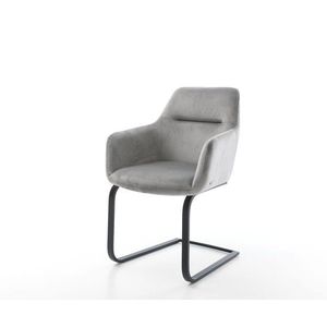 Jedálenská stolička Pejo-Flex sivá zamatová konzolová podnož plochá vyobraziť