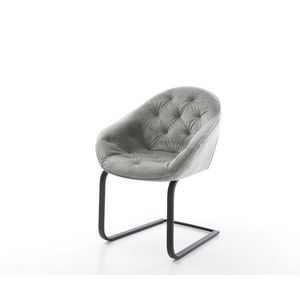 Jedálenská stolička Gaio-Flex sivá zamatová konzolová podnož plochá vyobraziť