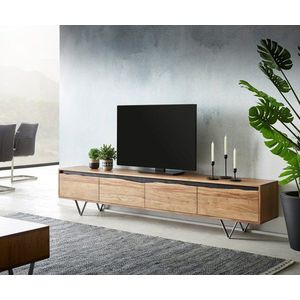 TV stolík Stonegrace 220x35 cm akácia prírodná 4 dvierka nepravidelný vyobraziť