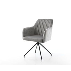 Otočná stolička Greg-Flex sivá zamatová krížová základňa zúžená čierna vyobraziť