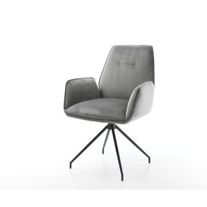 Otočná stolička Zoa-Flex sivá zamatová krížová základňa zúžená čierna vyobraziť