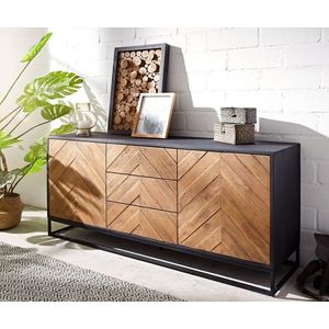 Komoda Famke 145 cm mango teak 2 dvierka 3 zásuvky vyobraziť
