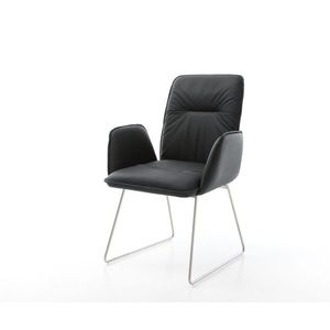 Jedálenská stolička Vinja-Flex čierna základňa pravá koža nerezová vyobraziť