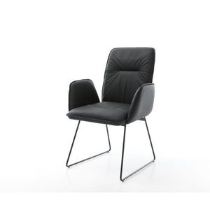 Jedálenská stolička Vinja-Flex čierna základňa pravá koža čierna vyobraziť