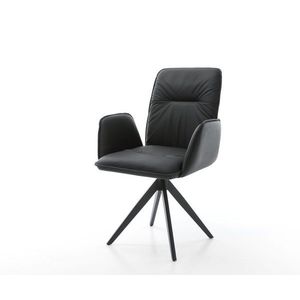 Vinja-Flex otočná stolička čierna pravá koža krížová základňa vyobraziť