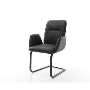 Jedálenská stolička Vinja-Flex čierna pravá koža konzolová podnož vyobraziť