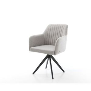 Otočná stolička Greg-Flex svetlo sivá plochá látka krížová základňa vyobraziť