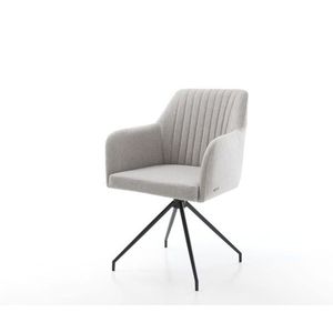 Otočná stolička Greg-Flex svetlo sivá plochá tkanina zúžená krížová vyobraziť