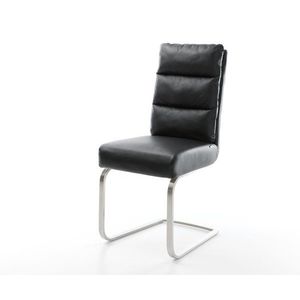 Jedálenská stolička Pela-Flex čierna pravá koža konzolová podnož vyobraziť