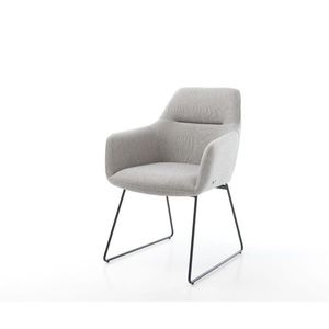 Jedálenská stolička Pejo-Flex svetlo sivá plochá látka čierna podstava vyobraziť