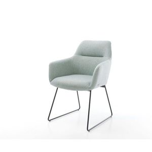 Jedálenská stolička Pejo-Flex mätová plochá látka tenká základňa vyobraziť