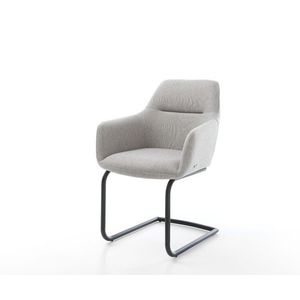 Jedálenská stolička Pejo-Flex svetlosivá plochá látka konzolová podnož vyobraziť