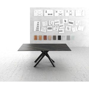 Jedálenský stôl Edge 200x100cm Laminam® keramika hnedá krížová podnož vyobraziť