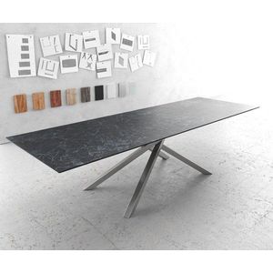 Jedálenský stôl Edge 300x100cm Laminam® keramický sivý krížová podnož vyobraziť