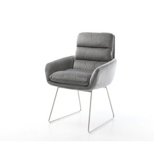 Jedálenská stolička Abelia-Flex s podrúčkami zamatovo sivá podnož vyobraziť