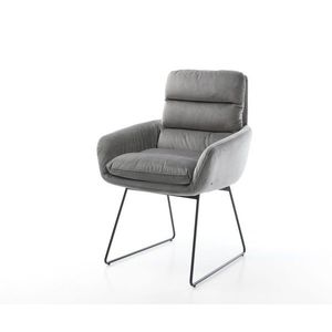 Jedálenská stolička Abelia-Flex s podrúčkami zamatová sivá čierna vyobraziť