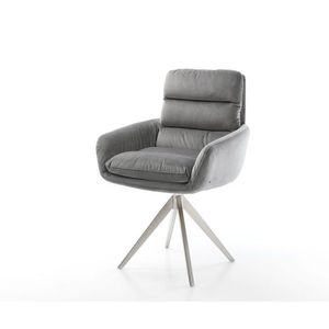 Otočná stolička Abelia-Flex s podrúčkami zamatovo sivá krížová vyobraziť