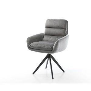 Abelia-Flex otočná stolička s podrúčkami zamatovo sivá krížová vyobraziť