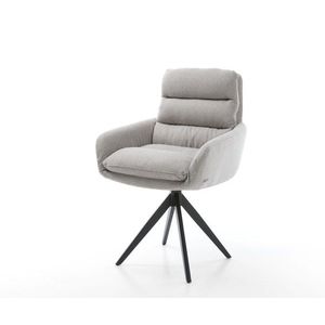 Abelia-Flex otočná stolička s podrúčkami plochá látka svetlosivá vyobraziť