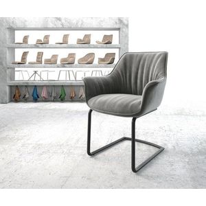 Jedálenská stolička Keila-Flex s podrúčkami zamatovo sivá konzolová vyobraziť