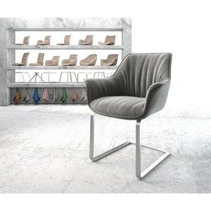 Jedálenská stolička Keila-Flex s podrúčkami zamatovo sivá konzolová vyobraziť