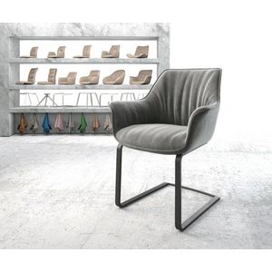 Jedálenská stolička Keila-Flex s podrúčkami zamatovo sivá konzolová vyobraziť