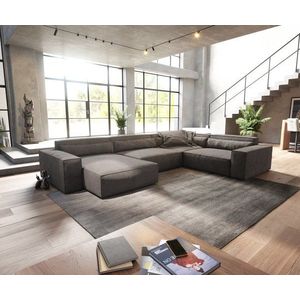 Pohovka v tvare U Sirpio XL 360x260 cm mikrovlákno khaki hnedá vyobraziť