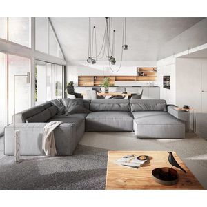 Pohovka v tvare U Sirpio XL 360x260 cm z mikrovlákna sivá variabilné vyobraziť