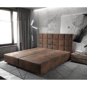 Boxspring posteľ Dream-Fine 180x200 cm z mikrovlákna hnedá vyobraziť