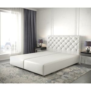 Boxspring posteľ Dream-Great 140x200 cm imitácia kože biela vyobraziť